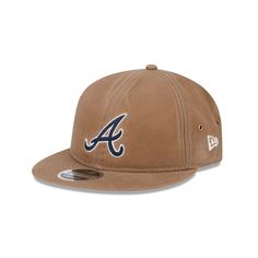 The Atlanta Braves Waxed Canvas Khaki Retro Crown 9FIFTY Adjustable Hat features an embroidered Braves logo at the front panels with eyelets on each side with an adjustable D-Ring closure at the rear. Brown 5-panel Baseball Cap With Embroidered Logo, Collegiate Cotton Hats For Outdoor, Outdoor Baseball Cap With Embroidered Logo And Flat Brim, Outdoor Brown Baseball Cap With Embroidered Logo, Brown Outdoor Baseball Cap With Embroidered Logo, Outdoor Snapback Hat With Embroidered Logo And Flat Bill, Brown Baseball Cap With Embroidered Logo For Outdoor, Urban Adjustable Baseball Cap With Embroidered Logo, Brown Snapback Hat With Embroidered Logo And Flat Bill