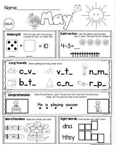 printable worksheet for beginning and ending the year with pictures to help students practice their writing skills