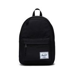 Classic for a reason. Simple and versatile, this backpack is designed for every day and is made with 100% recycled EcoSystem™ fabrics. Herschel Backpack Black, Herschel Backpack Aesthetic, Plain Black Backpack, Backpacks Herschel, Backpacks For High School, Black Bookbag, Hershel Backpack, Herschel Classic Backpack, Cute Backpacks For School