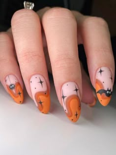 Maquillage Yeux Cut Crease, Holloween Nails, Witchy Nails, Cute Halloween Nails, Halloween Acrylic Nails, Pumpkin Nails, October Nails, Smink Inspiration, Her Nails