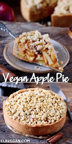 Collage of Vegan Apple Pie Eggless Apple Pie, Unhealthy Desserts, Vegan Apple Pie Recipe, Ella Vegan, Dash Recipe, Vegan Apple Pie, Yummy Desserts Easy, Vegan Apple, Vegan Pie