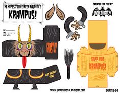 the paper doll is made to look like a kramps costume