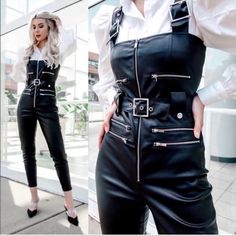 Weworewhat Moto Overalls Vegan Leather Jumpsuit. Brand New With Tags. Make Me An Offer. We Wore What, Leather Jumpsuit, Wide Leg Romper, Sequin Rompers, Linen Blend Pants, Black Jumper, Cutout Bodysuit, Strapless Jumpsuit, Wide Leg Linen Pants