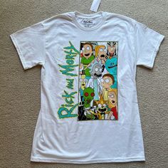 Rick And Morty T-Shirt Unisex White Short Sleeve Graphic Shirt Green Alien New Size Medium Brand New With Tags Graphic Tees Rick And Morty, Rick And Morty Stuff, Rick And Morty Tshirt, Rick And Morty T Shirt, Rick And Morty Merch, Powder Puff Girls, Rick And Morty Shirt, Roblox Clothing Ideas, Graphic Clothes