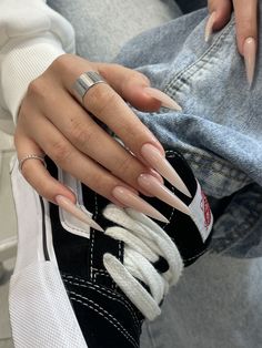 Beige Nails, Nails Only, Matte Nails, Long Acrylic Nails, Stiletto Nails, Nude Nails, Nails Art