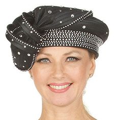 The Giovanna HR22124-BLK Church Hat is a beautiful accessory designed not just for church, but for any occasion where elegance and grace are desired. Crafted with a keen attention to detail, this hat boasts a classic black hue ensuring it pairs wonderfully with a wide range of color palettes and outfits. Embellished with a generous amount of sparkling rhinestones, this church hat makes a statement without overwhelming your ensemble. It captures the light with every movement, adding a subtle shim Formal Black Costume Hats With Curved Brim, Black Formal Costume Hat With Curved Brim, Black Cloche Party Hat, Elegant Black Fascinator For Evening, Black Cloche Fascinator For Party, Black Cloche Mini Hat For Evening, Elegant Black Costume Hats And Headpieces For Events, Black Curved Brim Hat For Evening, Black Curved Brim Costume Hat For Church