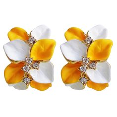 PRICES MAY VARY. The beautiful flowers earrings,The best gift for yourself or relatives and friends Size:1.7cm X 2.2cm (1.0inch=2.54cm) 1 PCS 8 grams High quality products,Can keep for a long time Wrapping: Gift Box,Wipe Cloth,Yarm Bag This is a Beauty Earrings,The shape of real, special color, give you different feeling, noble.Exquisite technology, perfect plating,We are committed to provide the best quality products. Yellow Flower-shaped Formal Jewelry, Formal Yellow Flower-shaped Jewelry, Elegant Yellow Flower-shaped Earrings, Elegant Yellow Flower Shaped Earrings, Formal Yellow Flower-shaped Earrings, Yellow Flower-shaped Jewelry For Anniversary, Yellow Flower Shaped Jewelry For Anniversary, Yellow Flower Jewelry For Mother's Day, Gold Earrings With Flower Charm And Enamel