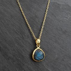 Gold Textured Labradorite Teardrop Pendant Necklace - Rococo Jewellery Short Pendant Necklace, Gold Lariat Necklace, Gemstone Pendant Necklace, Labradorite Necklace, Labradorite Necklaces, Teardrop Necklace, Teardrop Pendant, Gemstone Necklace Pendant, Pendant Gold