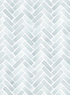 a white and gray herringbone tile wallpaper with an abstract pattern in the middle