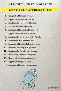 Do you want to start your day with empwering gratitude affirmations? These 15 daily affirmations are crafted to help you start each day with gratitude, appreciate life’s small blessings, and embrace challenges with a positive outlook. They encourage a heart full of love, health, and growth, perfect for a morning boost that sets the tone for the day. SAVE this pin to revisit these affirmations anytime, tap VISIT for a high-res download. Gratitude Journal Affirmations, Daily Morning Affirmations, Day Affirmations, Morning Gratitude Affirmation, Daily Affirmations For Women, Heart Full Of Love, Morning Gratitude, Gratitude Challenge