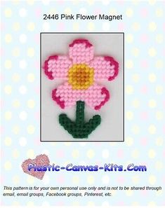 a pink flower with green stems and yellow center is featured in the pattern for this brochure