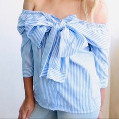 Blue And White Off Shoulder Blouse, My Top Favorite At The Moment. New With Tags. Price Is Firm Unless Bundle. Size Xl (Roughly Measures 21.5”Bust & 22.5 Length) -| Please Ask All Your Questions Before You Purchase. -| Smoke-Free -| Sorry, No Trades Or Hold. -| Add To Bundle For Special Pricing. -| Ships Same Day, If Possible. -| Thank You For Visiting My Closet. Item # O Cute Blue Summer Blouse, Cute Light Blue Tops For Day Out, Cute Blue Blouse For Spring, Light Blue Blouse For Spring And Summer, Summer Blue Off-shoulder Blouse, Trendy Blue Blouse For Day Out, Off-shoulder Blue Blouse, Cute Blue Spring Blouse, Chic Light Blue Off-shoulder Top