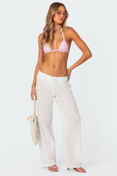 Pants Straight leg Adjustable drawstring waist Cotton lace fabric 100% Cotton Model wears size S Model height is 5'8 Item care: Wash with similar color Cotton Lace Fabric, Visionary Fashion, Lace Pants, Swimwear Dress, Comfy Pants, Pants Straight Leg, Pants Straight, Cotton Lace, S Models