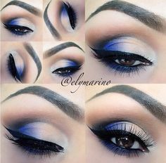 Love the eyelooks I find on instagram Matte Make Up, Maquillage Yeux Cut Crease, Eyeliner Designs, Eye Makeup Designs, Makijaż Smokey Eye, Makeup Tricks, Blue Eyeshadow, Smokey Eyes, Blue Makeup