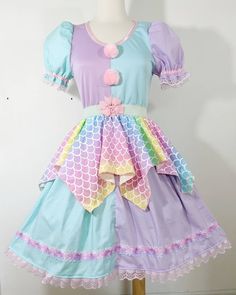 Pastel Clown Aesthetic, Clown Core Fashion, Clowncore Fashion, Pastel Clown, Clowncore Outfit, Dragon Mermaid, Clown Aesthetic, Candy Costume, Swimming Clothes