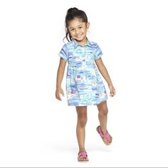 New With Tags! Island Time Shirt Dress By Vineyard Vines For Target. 100% Cotton Dress That Is So Soft And Airy Button Placket On Back Short Sleeves Wit Spread Collar Cute Collared Summer Dress, Casual Blue Dress For Playtime, Casual Blue Dresses For Playtime, Cute Blue Dress With Buttons, Cute Blue Dresses With Buttons, Spring School Dresses With Buttons, Blue Short Sleeve Dress For Play, Casual Dresses With Buttons For Playtime, Casual Buttoned School Dress