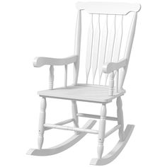 a white rocking chair on a white background