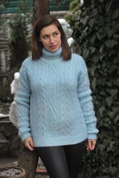 Check out mohair sweater you get very warm and cozy clothing More colours and models  show  www.etsy.com/shop/MagicclewByLesia Body ligth 64 cm or  25 inches body width 49 cm or 19 inches Sleeve measured from the neckline to the end of the cuff 58-59  cm or  23 inches Size M-L, medium Made from yarn PREMIUM QUALITY MOHAIR YARN All the measurement are taken without the item and not streetched. Please, check carefully the described measurements before you decide to purchase this item If you have a Winter Blue Turtleneck With High Neck, Blue Funnel Neck Sweater For Winter, Blue Funnel Neck Winter Sweater, Cozy Blue Turtleneck Sweater, Casual Blue Mohair Sweater, Cozy Blue High Neck Sweater, Winter Mohair Turtleneck Sweater, Cozy Blue Mohair Sweater, Blue Mohair Knitted Sweater