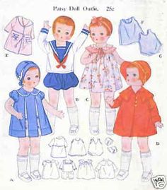 children's clothes and clothing patterns from the 1950's