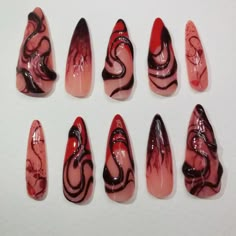 Red Y2k Nails, Gore Nails, Zombie Nails, Halloween Nail Art Designs, Blood Nails, Horror Nails, Holloween Nails, Gothic Nails, Grunge Nails