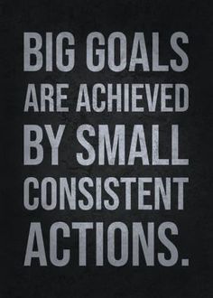 a black and white poster with the words big goals are achieved by small confident actions