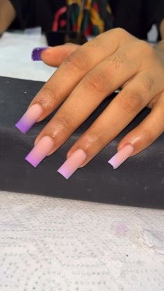 Cute Nail Designs Almond, Lavender Nails Ideas, Acrylic Nails Lavender, Nail Color Ideas For Summer, Purple Ombre Nails, Nail Color Ideas, Purple Acrylic Nails