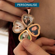 This family photo locket is crafted in 18 carat rose gold vermeil. Personalise with four of your favourite photos and a bespoke engraving for a customised necklace to be treasured forever.  DETAILS:  * Crafted in 18 carat rose gold vermeil.  * Your locket is hallmarked for you in the Edinburgh by the Edinburgh Assay Office with a full UK Hallmark.  CHAINS: Your locket comes with a medium-weight curb chain, thickness circa 1.6mm: choose from 3 chain lengths: 18, 24 and 30 inches.   PERSONALISATIO Engraved Rose Gold Locket Necklace For Anniversary, Engraved Rose Gold Locket Necklace For Personalized Gift, Rose Gold Locket Jewelry For Personalized Gift, Personalized Rose Gold Locket Necklace For Memorial, Personalized Engraved Rose Gold Locket Necklace, Rose Gold Locket Necklace With Charms For Gift, Rose Gold Round Locket Necklace For Personalized Gift, Rose Gold Round Pendant Locket Necklace For Personalized Gift, Gold Heart Locket