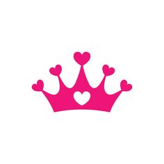 a pink crown with hearts on it