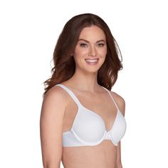 The Vanity Fair Full Coverage Body Caress Underwire bra is designed with soft stretch fabric for a seamless look under clothes and all day comfort. Lightly lined cups provide shape and support while the full coverage design gives you the modesty you desire. Back adjustable comfort straps offer 2-way convertibility to wear traditional or criss cross. White Seamless Full Coverage Nursing Bra, Classic Full Coverage Stretch Bra, Stretch Underwire Nursing Bra With Moderate Coverage, Elegant Full Coverage Nursing Bra With Soft Touch, Supportive Bra With Moderate Coverage, Stretch Bra With Moderate Coverage, Elegant Full Coverage Soft Touch Bra, Classic Full Coverage Nursing Bra With Medium Support, Classic Underwire Bra With Soft Touch