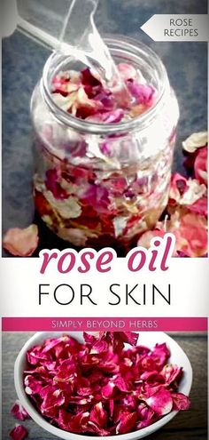 Embrace the benefits of rose oil for skin care, a highlight in herbal oils for skin. This scented oil, crafted through slow maceration of rose petals in a carrier oil, is perfect for daily skin care. Its aroma makes it a favorite in DIY beauty products, providing nourishment and a soothing scent. Learn how to make rose oil at home and discover the joys of rose petal infused oil for skin health. Find more about natural remedies, herbs for health, and herb recipes at simplybeyondherbs.com Benefits Of Rose Oil, Rose Petal Recipes, Natural Makeup Recipes, Diy Natural Makeup, Oil For Skin Care, Artisan Shop, Diy Serum