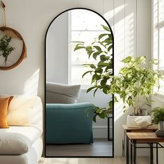 a living room filled with furniture and plants