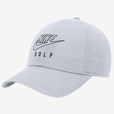 the nike golf hat is shown in grey