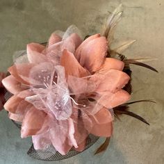 This Pink Fascinator Is Vintage Style With A Bouncy Mesh Base Organza Ribbon And Flight Feathers. The Mesh Veil And Elegant Flower Of The Hat For Women Add Glamour And Fancy Charm To Your Outfit. Great For A Tea Or Derby Party. Like New Never Worn. One Size Fits All. Flight Feathers, Hat Flower, Pink Fascinator, Derby Party, Flower Hats, Organza Ribbon, Hat For Women, Fascinator Hats, Elegant Flowers