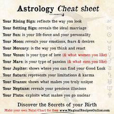 an astrology chart with the zodiac signs