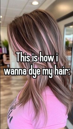 mine whisper 🎀  picture is from @hairtrendguide Dark Brown Hair Dye, Natural Brown Hair, Brown Hair Dye, Dyed Hair Inspiration, Hair Tips Video, Pink Highlights, Easy Baking Recipes Desserts, Dye My Hair