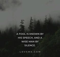 a fog is known by his speech, and a wise man by silence