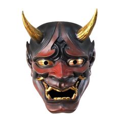 PRICES MAY VARY. 1. Japanese Prajna Mask: Prajna symbolizes auspiciousness and warding off evil spirits in Japan, and has the meaning of scaring ghosts. With the three-dimensional design of the 3D prajna face cover, you can play various roles such as demons and ghosts, making your Halloween and carnival unforgettable! 2. Comfortable And : The newly designed prajna face cover is made of high-quality eco-friendly resin material, with excellent detail engraving and color matching. Fits perfectly on Ghost Samurai, Oni Maske, Japanese Hannya Mask, Japanese Demon Mask, Oni Samurai, Ghost Dresses, Demon Mask, Masks Halloween, Devil Mask