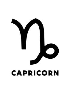 the capricorn zodiac sign is black and white