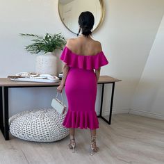 Off Shoulder Ruffle Hem Bodycon Elegant Dress Elegant Dress, 1 Million, Dress Materials, Ruffle Hem, Off Shoulder Dress, Shoulder Dress, Off Shoulder