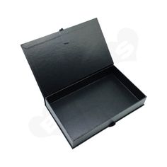 an open black box on a white background