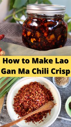 how to make lao gaan ma chili crispes in a jar with spoons