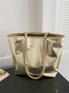 Bird in Bag - Stylish and Versatile Solid Color Tote Bag with Adjustable Shoulder Strap Trendy Gold Rectangular Bucket Bag, Trendy Gold Bucket Bag With Removable Pouch, Trendy Gold Tote Bag, Trendy Gold Bucket Bag For Daily Use, Trendy Gold Bucket Bag For Travel, Gold Bucket Bag With Large Capacity, Gold Tote Bag For Travel, Gold Satchel Bag For Shopping, Gold Large Capacity Bucket Bag