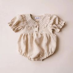 Made from Organic Cotton: An eco-friendly, breathable, and hypoallergenic fabric that’s gentle on delicate skin. Care Instructions: Machine wash on a gentle cycle, tumble dry on low. A Thoughtful Gift: Ideal for birthdays, holidays, or any day you want to make extra special for the little one in your life. Infant Baby Girl, Newborn Clothes, Grand Daughter, Plaid Baby, Short Puff Sleeve, Womens Dress Suits, Short Playsuit, Clothes Summer