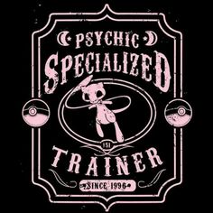 the logo for psychic specialized trainer since 1994 is shown in pink and white on a black background