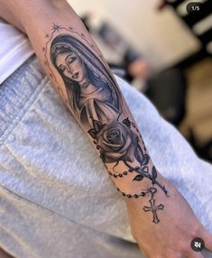 Men's Arm Tattoo, Virgin Mary Tattoos, Mary Tattoos, Arm Tattoo Designs, A Small Tattoo, Men's Tattoo, Arm Tattoos Drawing, The Virgin Of Guadalupe, Catrina Tattoo