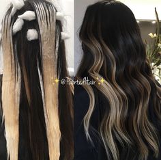 Dark Hair With Blonde Peekaboo, Chunky Balayage, Baylage Hair, Peekaboo Hair, Hair Color Caramel, Hairstyles For Layered Hair, Blending Gray Hair