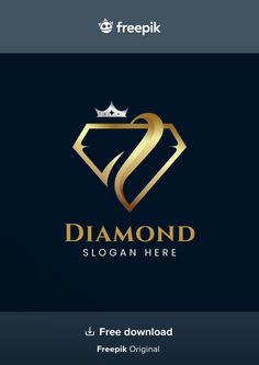 the diamond logo is shown in gold on a black background with a crown above it