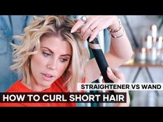 Wand Vs Curling Iron, Curl Curtain Bangs, Curling Wand Short Hair, Curl Hair With A Straightener, Curling Iron Short Hair, Flat Iron Short Hair, Hair With A Straightener, Curl Short Hair, Curls For Medium Length Hair