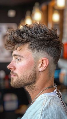 Men’s High Fade Haircut, Mens Faux Hawk Fade, Edgy Haircuts Men, Edgy Mens Haircut, Fauxhawk Fade Men, Popular Haircuts For Men, Faux Hawk Men, Classic Mens Haircut, Low Taper Fade Haircut