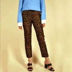 These leopard print pants will make all the difference to your outfit of the day. Iconic piece of every dressing, you will play with contrasts with another animal print on your top : getting a trendy look for sure. Mid-high waisted pants Carrot fit Two side pockets Leopard print Polyester Approx. inseam 26", waist 28" Color: leopard Disclaimer: Product color may slightly vary due to photographic lighting sources or your monitor settings. Shipping: Shipping Worldwide We combine shipping. PLEASE D Fall Straight Leg Leopard Print Pants, Trendy Leopard Print Bottoms For Fall, Chic Leopard Print Trousers, Casual Leopard Print Pants For Work, Chic Leopard Print Pants For Work, Casual Leopard Print Workwear Pants, Chic Leopard Print Straight Leg Bottoms, Chic Leopard Print Workwear Bottoms, Chic Straight Leg Leopard Print Pants